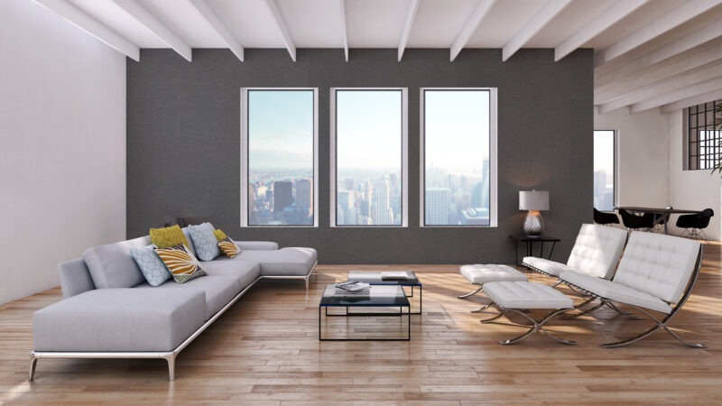 ADFORS Wallcovering Novelio Nature Flair Baltic Blue interior living room