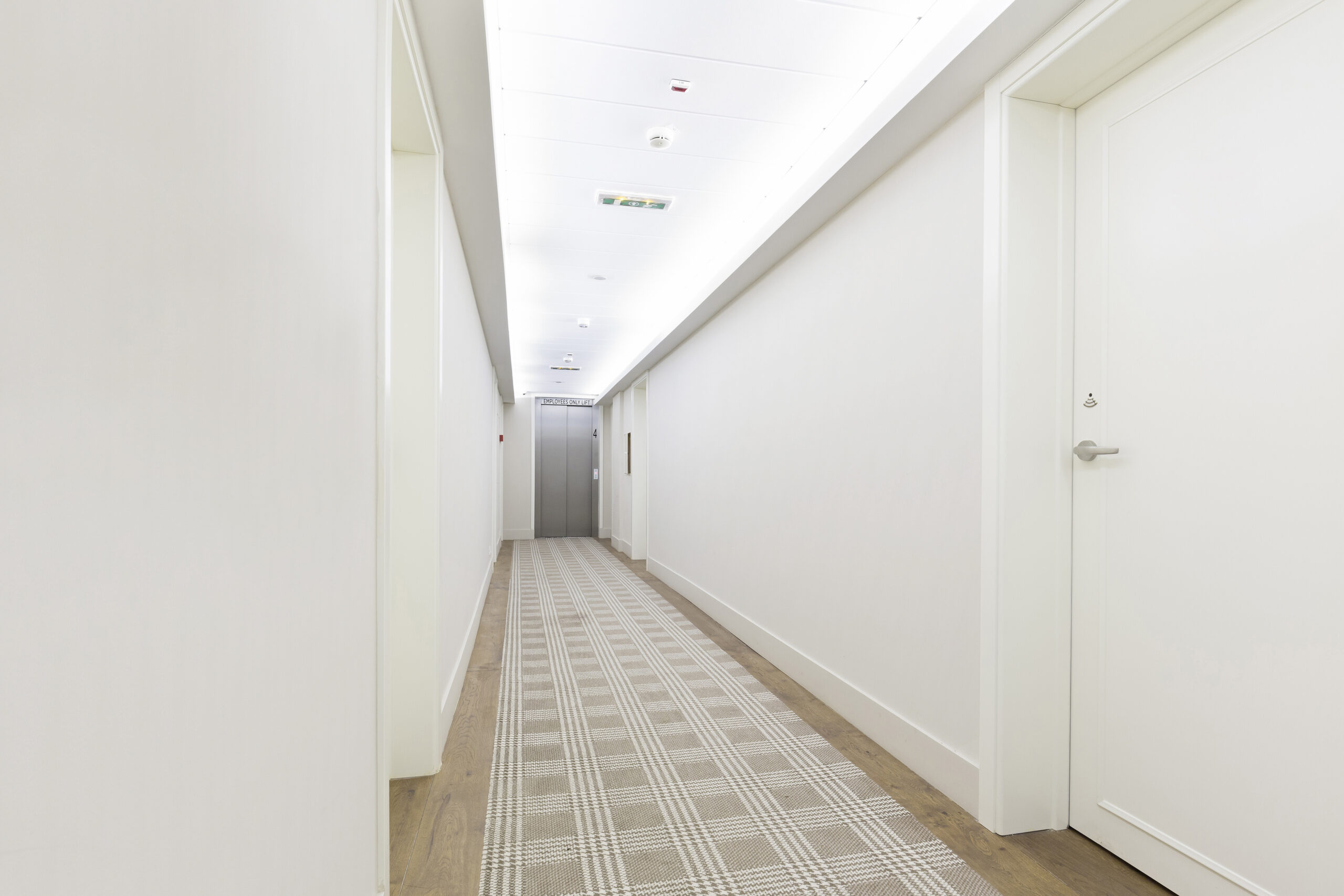 Interior of a hotel corridor